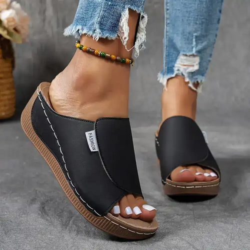 🔥HOT SALE -50% OFF🔥 Comfortable Arch Support Slides - Women's Solid Color Sandals - Breathable