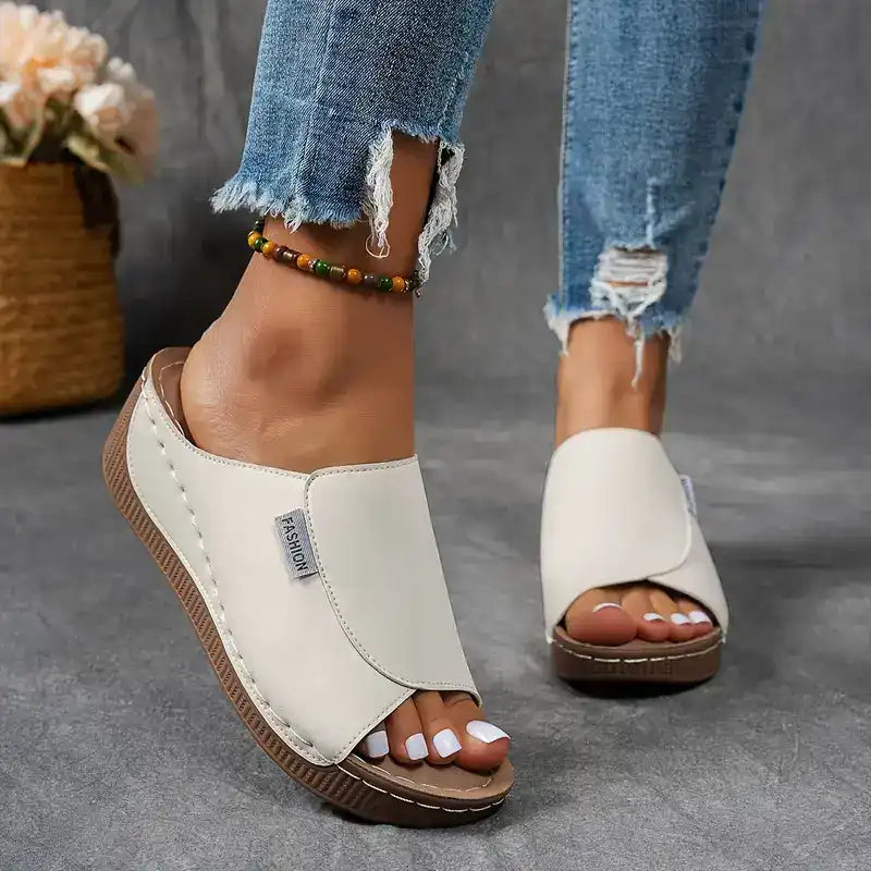 🔥HOT SALE -50% OFF🔥 Comfortable Arch Support Slides - Women's Solid Color Sandals - Breathable