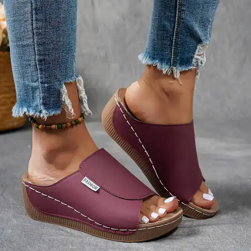 🔥HOT SALE -50% OFF🔥 Comfortable Arch Support Slides - Women's Solid Color Sandals - Breathable
