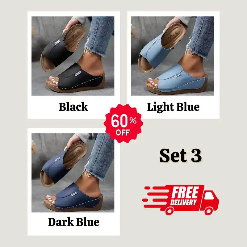 🔥HOT SALE -50% OFF🔥 Comfortable Arch Support Slides - Women's Solid Color Sandals - Breathable