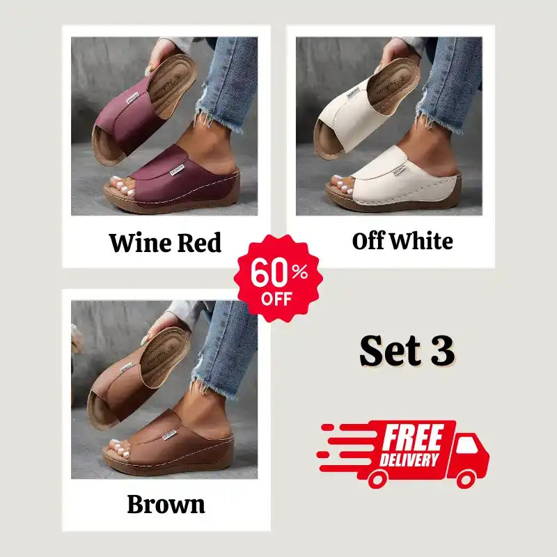 🔥HOT SALE -50% OFF🔥 Comfortable Arch Support Slides - Women's Solid Color Sandals - Breathable