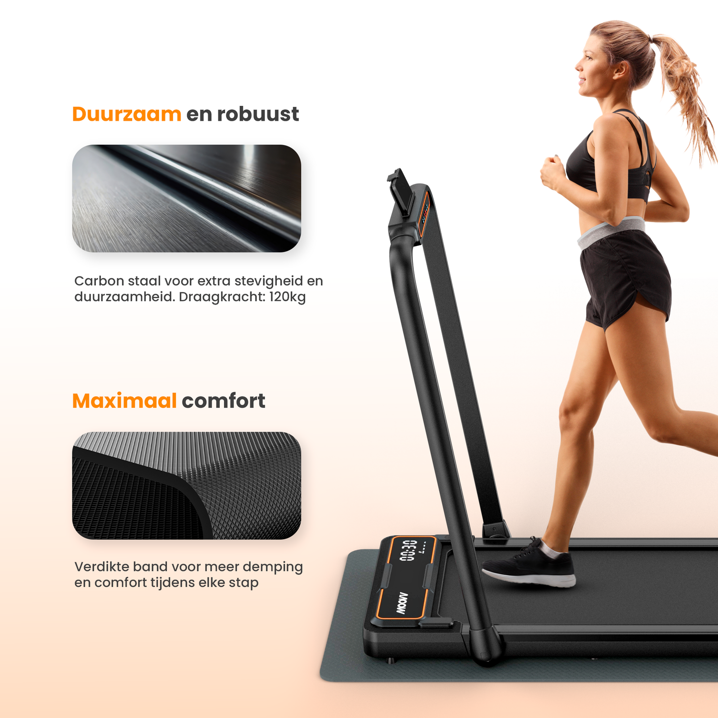 Moovv SmartStep Pro v2 - Foldable Treadmill 1-12km/h