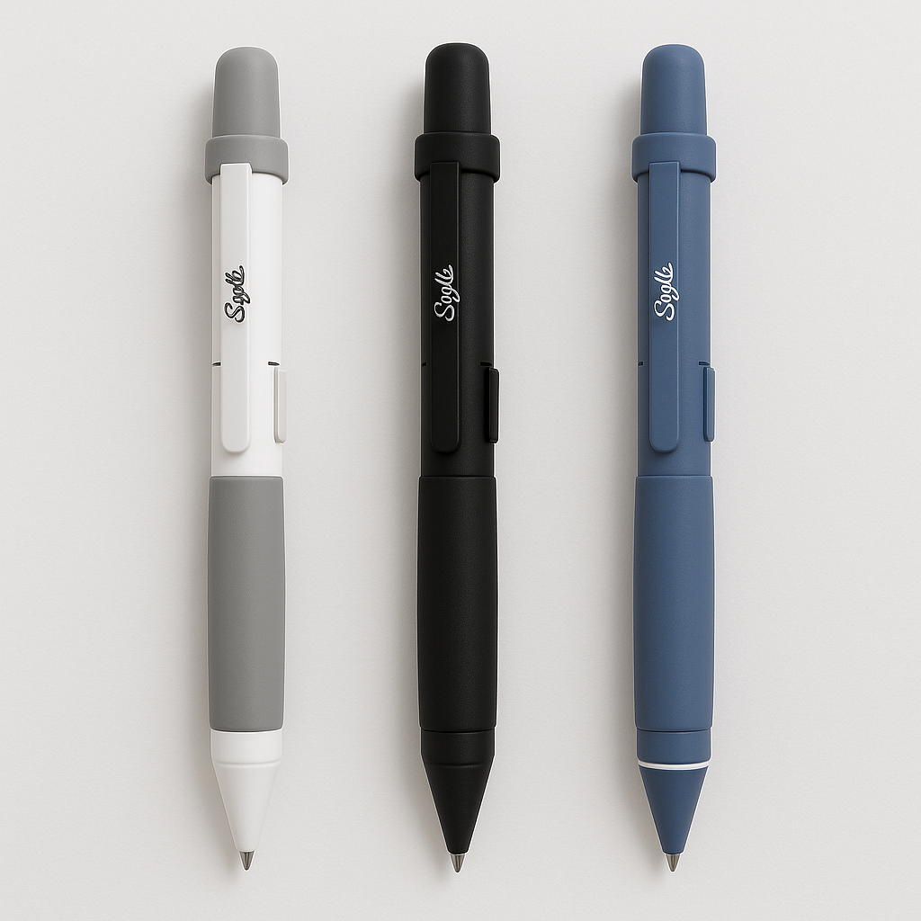 Minimalist pen design with authentic ink-writing functionality Fingertip rotation, inspiration flows with every breath