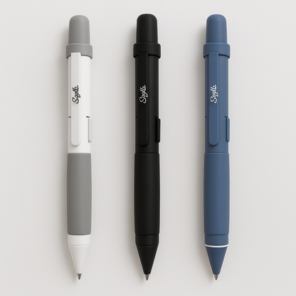 Minimalist pen design with authentic ink-writing functionality Fingertip rotation, inspiration flows with every breath